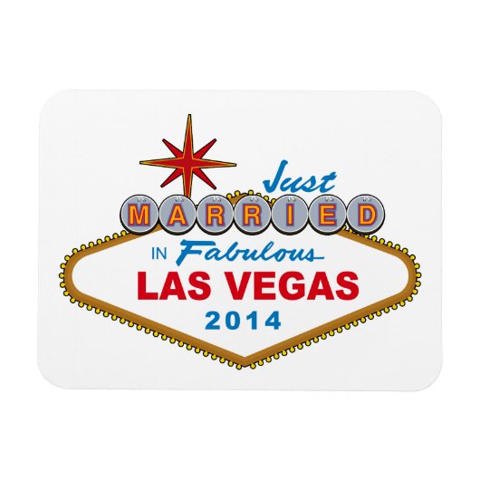 Net getrouwd in Fabulous Las Vegas 2014 (Sign.) Magneet (Horizontaal)