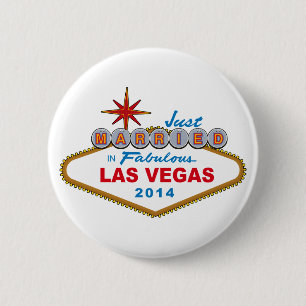 Net getrouwd in Fabulous Las Vegas 2014 (Sign.) Ronde Button 5,7 Cm
