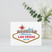 Net getrouwd in Fabulous Las Vegas 2016 (Sign.) Aankondigingskaart (Staand voorkant)