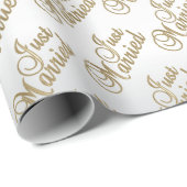 Net getrouwd in Gold Script Font - Weddenschap Cadeaupapier (Rol Hoek)