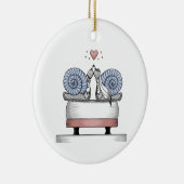 Net getrouwd keramisch ornament (Rechts)