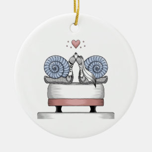 Net getrouwd keramisch ornament