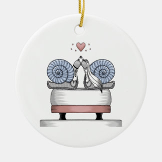 Net getrouwd keramisch ornament