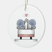 Net getrouwd keramisch ornament (Links)