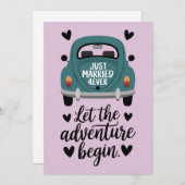 Net Getrouwd Klassieke Auto Trouwen  Feestdagenkaart (Voorkant / Achterkant)