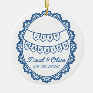 Net Getrouwd Koppel Namen & Trouwdatum Keramisch Ornament