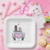 Net Getrouwd Koppel Wegrijdend Papieren Bordje (Feest)