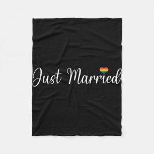 Net getrouwd LGBTQ Gay Wedding Lesbische bruid Gay Fleece Deken