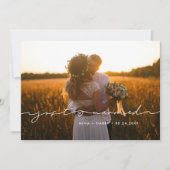 Net getrouwd Liefdevolle handgeschreven trouwfoto Aankondiging (Voorkant)