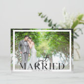 Net Getrouwd Lijstje FotoTypografie Horizontaal Kaart (Staand voorkant)