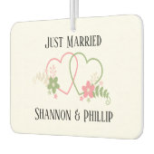 Net getrouwd met bruid en bruidegom namen trouwdat luchtverfrisser (Links)