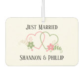 Net getrouwd met bruid en bruidegom namen trouwdat luchtverfrisser (Voorkant)