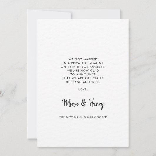 Net getrouwd met Elegant koningsfotokaart Aankondiging (Achterkant)