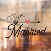 Net getrouwd met Heart Arrow Red Raamsticker (Vel 2)