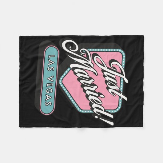 Net getrouwd met Las Vegas bruid bruidegom Fleece Deken (Voorkant (Horizontaal))