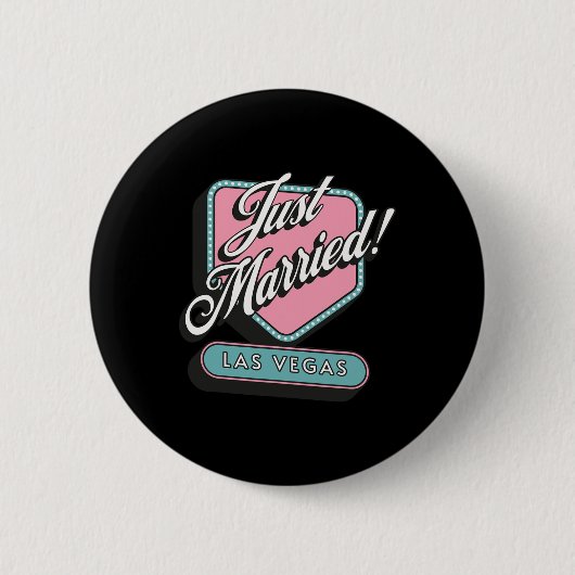Net getrouwd met Las Vegas bruid bruidegom Ronde Button 5,7 Cm (Voorkant)