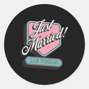 Net getrouwd met Las Vegas bruid bruidegom Ronde Sticker
