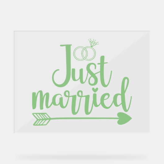 Net getrouwd met Mint Green Acryl Bord (Voorkant)