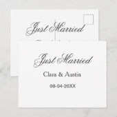 Net getrouwd met naam van het paar datum jaar huwe briefkaart (Voorkant / Achterkant)