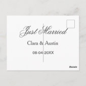 Net getrouwd met naam van het paar datum jaar huwe briefkaart (Achterkant)