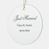 Net getrouwd met naam van het paar datum jaar huwe keramisch ornament (Links)