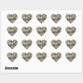 Net getrouwd met Sticker-witte rozen Hart Sticker (Vel)