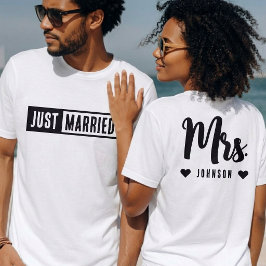 Net Getrouwd Mijnheer Mevrouw Jonggehuwd Paar T-shirt