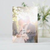 Net getrouwd Minimalistische aankondiging foto kaa (Staand voorkant)