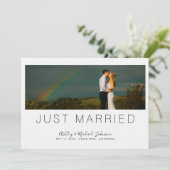 Net Getrouwd Minimalistische Handgeschreven Foto Kaart (Staand voorkant)