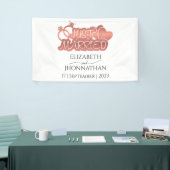 Net getrouwd Modern Roos Gold Foil hart Paar Spandoek (Beurs)