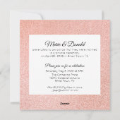 Net Getrouwd Modern Roze en Gouden Glitter Marmer Feestdagenkaart (Achterkant)