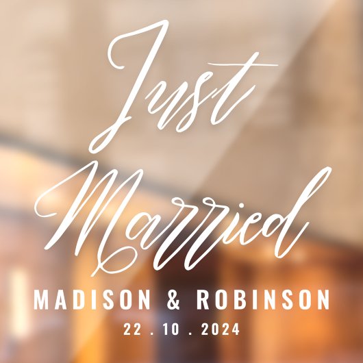 Net getrouwd Modern Script Limited Edition auto Raamsticker