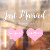 Net getrouwd Modern Stijlvol Script Custom Car Raamsticker (Vel 2)