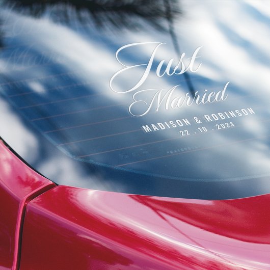 Net getrouwd Modern Wit Script Hoge Kwaliteit Auto Raamsticker