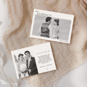 Net Getrouwd Modern Zwart en Wit Foto Aankondiging