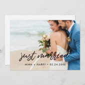 Net getrouwd Moderne aankondiging fotokaart (Voorkant / Achterkant)