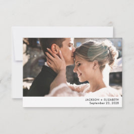 Net getrouwd moderne elopement foto aankondiging