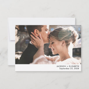 Net getrouwd moderne elopement foto aankondiging
