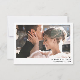 Net getrouwd moderne elopement foto aankondiging
