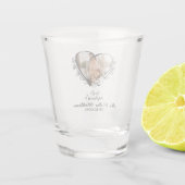 Net getrouwd, moderne meneer en mevrouw foto aange shot glas (Achterkant)