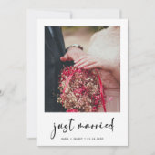 Net getrouwd Moderne trendy trouwfoto kaart (Voorkant)