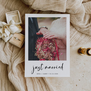 Net getrouwd Moderne trendy trouwfoto kaart