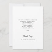 Net getrouwd Moderne trendy trouwkaart Aankondiging (Achterkant)