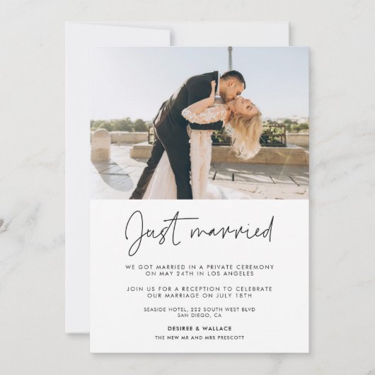 Net getrouwd Moderne trouwkaart Kaart (Voorkant)