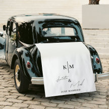 Net Getrouwd Monogram Huwelijksauto Banner Bord