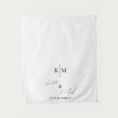 Net Getrouwd Monogram Huwelijksauto Banner Bord Wandkleed (Voorkant)