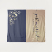 Net getrouwd Navy Blue Wedding Photo Prop Wandkleed (Voorkant (horizontaal))