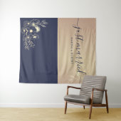 Net getrouwd Navy Blue Wedding Photo Prop Wandkleed (In Situ (horizontaal))