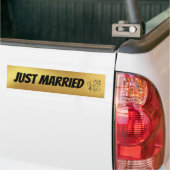 Net Getrouwd Nep Goud Koppels Monogram  Bumpersticker (Op Truck)