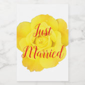 Net getrouwd nieuw weds bruiloft geel rose trendy wijn etiket (Enkel label)